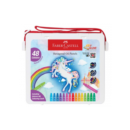 Bút Sáp Dầu Lục Giác, 48 Màu - Unicorn